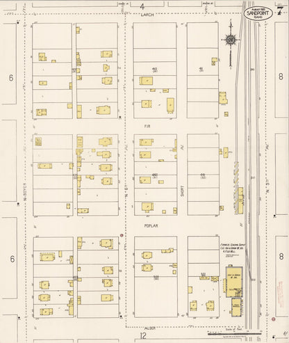 Sanborn Fire Insurance Map from Sandpoint, Bonner County, Idaho (1921), Sheet #0007 - Complete Map Set gallery image, historic Sanborn map, vintage wall art, Idaho Idaho