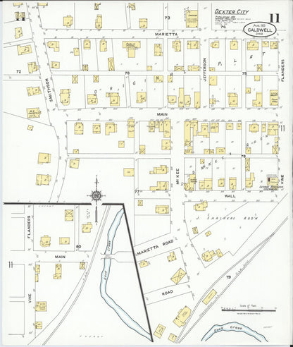 Sanborn Fire Insurance Map from Caldwell, Noble County, Ohio (1923), Sheet #0011 - Complete Map Set gallery image, historic Sanborn map, vintage wall art, Ohio Ohio