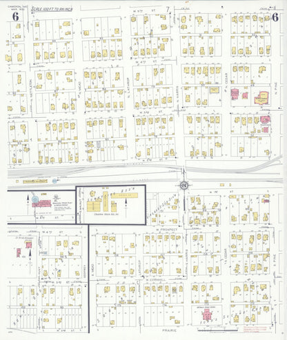 Sanborn Fire Insurance Map from Cameron, Clinton County, Missouri (1932), Sheet #0006 - Complete Map Set gallery image, historic Sanborn map, vintage wall art, Missouri Missouri