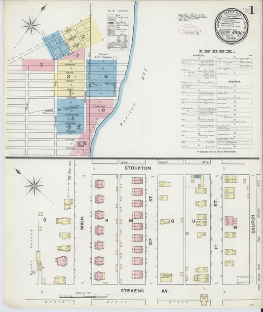 Sanborn Fire Insurance Map from South Amboy, Middlesex County, New Jersey. (1891) – Historic Sanborn Fire Insurance Map Print