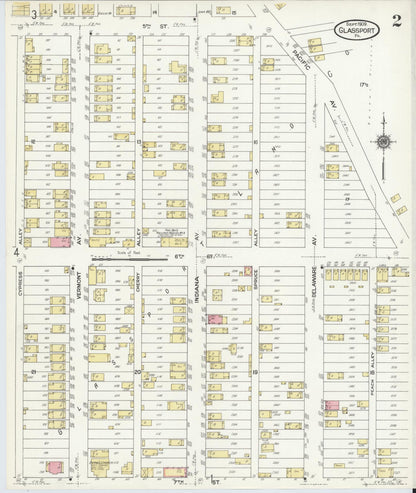 Sanborn Fire Insurance Map from Glassport, Allegheny County, Pennsylvania (1909), Sheet #0002 - Complete Map Set gallery image, historic Sanborn map, vintage wall art, Pennsylvania Pennsylvania