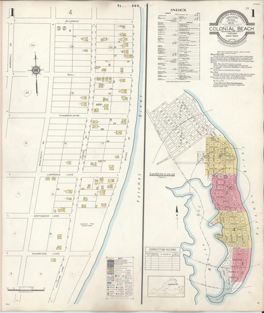 Sanborn Fire Insurance Map from Colonial Beach, Independent Cities, Virginia. (1934) – Historic Sanborn Fire Insurance Map Print