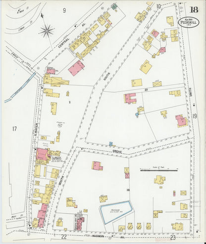 Sanborn Fire Insurance Map from Peekskill, Westchester County, New York (1900), Sheet #0018 - Complete Map Set gallery image, historic Sanborn map, vintage wall art, New York New York