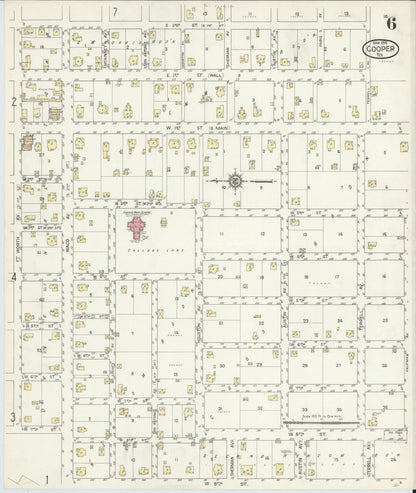 Sanborn Fire Insurance Map from Cooper, Delta County, Texas (1914), Sheet #0006 - Complete Map Set gallery image, historic Sanborn map, vintage wall art, Texas Texas