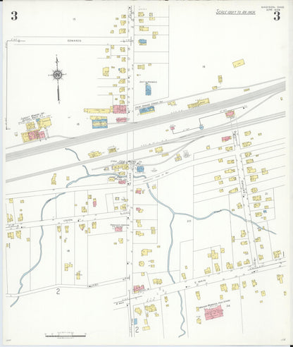 Sanborn Fire Insurance Map from Madison, Lake County, Ohio (1938), Sheet #0003 - Complete Map Set gallery image, historic Sanborn map, vintage wall art, Ohio Ohio