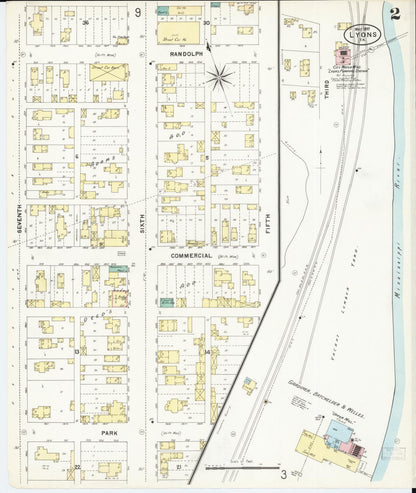 Sanborn Fire Insurance Map from Lyons, Clinton County, Iowa (1897), Sheet #0002 - Historic Sanborn Fire Insurance Map Print