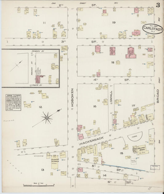 Sanborn Fire Insurance Map from Carlstadt, Bergen County, New Jersey (1884), Sheet #0003 - Historic Sanborn Fire Insurance Map Print, vintage old map wall art, antique decor, genealogy gift, New Jersey New Jersey map