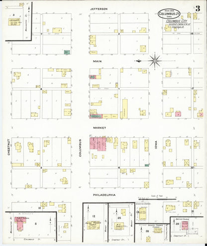 Sanborn Fire Insurance Map from Columbus Junction, Louisa County, Iowa (1909), Sheet #0003 - Historic Sanborn Fire Insurance Map Print