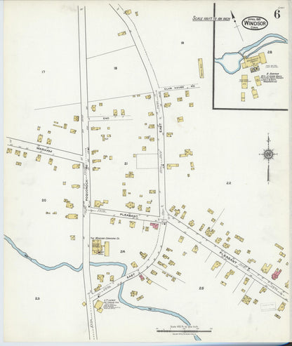 Sanborn Fire Insurance Map from Windsor, Hartford County, Connecticut (1921), Sheet #0006 - Complete Map Set gallery image, historic Sanborn map, vintage wall art, Connecticut Connecticut