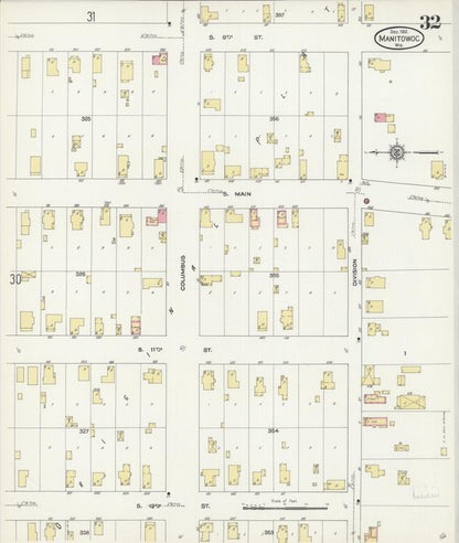 Sanborn Fire Insurance Map from Manitowoc, Manitowoc County, Wisconsin (1912), Sheet #0032 - Complete Map Set gallery image, historic Sanborn map, vintage wall art, Wisconsin Wisconsin