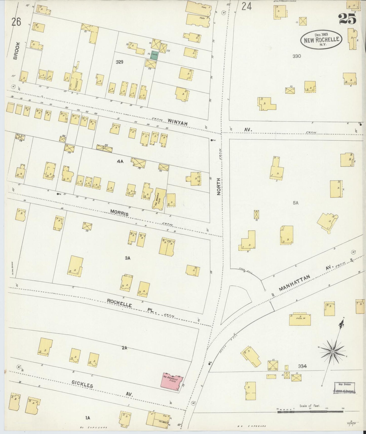 Sanborn Fire Insurance Map from New Rochelle, Westchester County, New York (1903), Sheet #0025 - Complete Map Set gallery image, historic Sanborn map, vintage wall art, New York New York