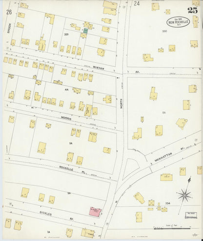 Sanborn Fire Insurance Map from New Rochelle, Westchester County, New York (1903), Sheet #0025 - Complete Map Set gallery image, historic Sanborn map, vintage wall art, New York New York