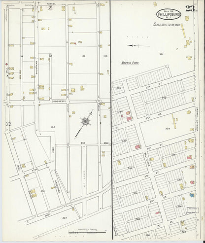 Sanborn Fire Insurance Map from Phillipsburg, Warren County, New Jersey (1916), Sheet #0023 - Complete Map Set gallery image, historic Sanborn map, vintage wall art, New Jersey New Jersey