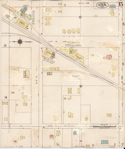 Sanborn Fire Insurance Map from Rexburg, Madison County, Idaho (1943), Sheet #0015 - Complete Map Set gallery image, historic Sanborn map, vintage wall art, Idaho Idaho