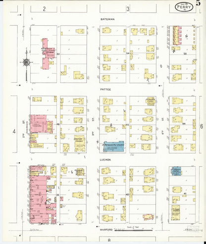 Sanborn Fire Insurance Map from Perry, Dallas County, Iowa (1911), Sheet #0005 - Historic Sanborn Fire Insurance Map Print, vintage old map wall art