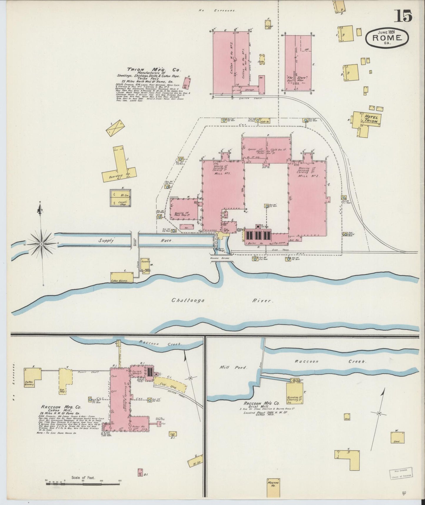 Sanborn Fire Insurance Map from Rome, Floyd County, Georgia (1893), Sheet #0015 - Historic Sanborn Fire Insurance Map Print, vintage old map wall art, antique decor, genealogy gift, Georgia Georgia map