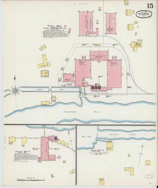 Sanborn Fire Insurance Map from Rome, Floyd County, Georgia (1893), Sheet #0015 - Historic Sanborn Fire Insurance Map Print, vintage old map wall art, antique decor, genealogy gift, Georgia Georgia map