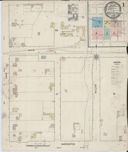 Sanborn Fire Insurance Map from American Fork, Utah County, Utah (1890), Sheet #0001 - Complete Map Set gallery image, historic Sanborn map, vintage wall art, American Fork Utah