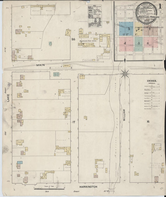 Sanborn Fire Insurance Map from American Fork, Utah County, Utah (1890), Sheet #0001 - Complete Map Set gallery image, historic Sanborn map, vintage wall art, American Fork Utah