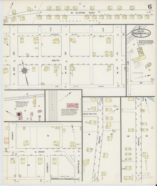 Sanborn Fire Insurance Map from Brockway, Jefferson County, Pennsylvania (1914), Sheet #0006 - Historic Sanborn Fire Insurance Map Print, vintage old map wall art, antique decor, genealogy gift, Pennsylvania Pennsylvania map