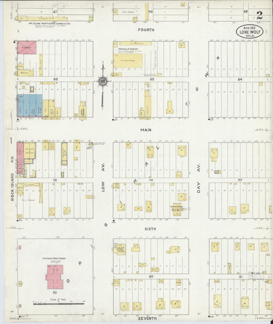 Sanborn Fire Insurance Map from Lone Wolf, Kiowa County, Oklahoma (1912), Sheet #0002 - Historic Sanborn Fire Insurance Map Print, vintage old map wall art, antique decor, genealogy gift, Oklahoma Oklahoma map