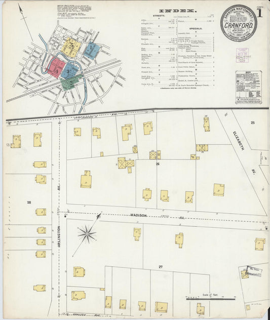 Sanborn Fire Insurance Map from Cranford, Union County, New Jersey. (1903) – Historic Sanborn Fire Insurance Map Print