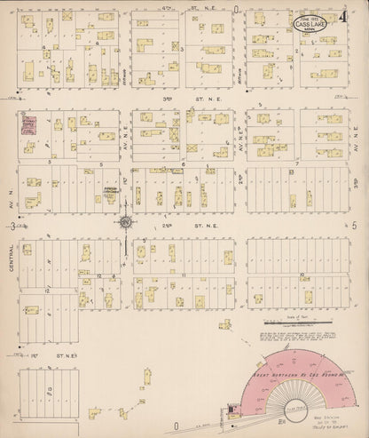 Sanborn Fire Insurance Map from Cass Lake, Cass County, Minnesota (1922), Sheet #0004 - Complete Map Set gallery image, historic Sanborn map, vintage wall art, Minnesota Minnesota