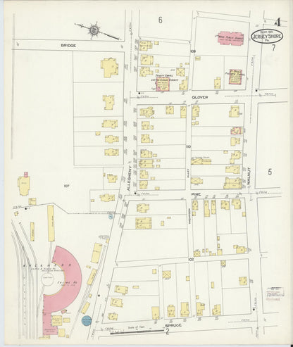 Sanborn Fire Insurance Map from Jersey Shore, Lycoming County, Pennsylvania (1913), Sheet #0004 - Complete Map Set gallery image, historic Sanborn map, vintage wall art, Pennsylvania Pennsylvania