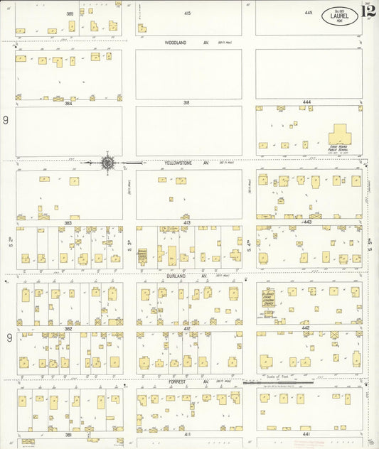 Sanborn Fire Insurance Map from Laurel, Yellowstone County, Montana (1920), Sheet #0012 - Historic Sanborn Fire Insurance Map Print, vintage old map wall art, antique decor, genealogy gift, Montana Montana map