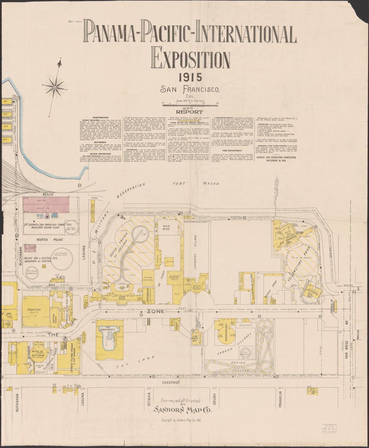 Sanborn Fire Insurance Map from San Francisco, San Francisco County, California (1915), Sheet #0001 - Complete Map Set gallery image, historic Sanborn map, vintage wall art, California California