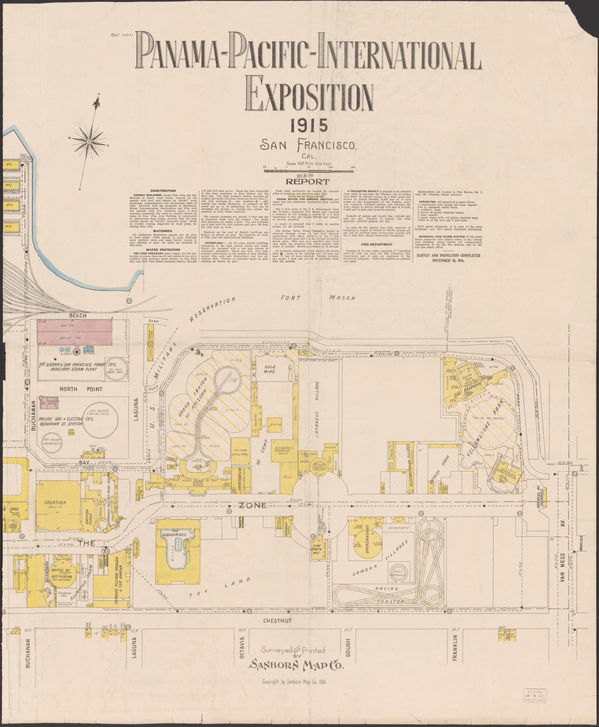 Sanborn Fire Insurance Map from San Francisco, San Francisco County, California (1915), Sheet #0001 - Complete Map Set gallery image, historic Sanborn map, vintage wall art, California California