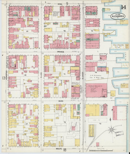 Sanborn Fire Insurance Map from Alexandria, Independent Cities, Virginia (1902), Sheet #0014 - Complete Map Set gallery image, historic Sanborn map, vintage wall art, Virginia Virginia
