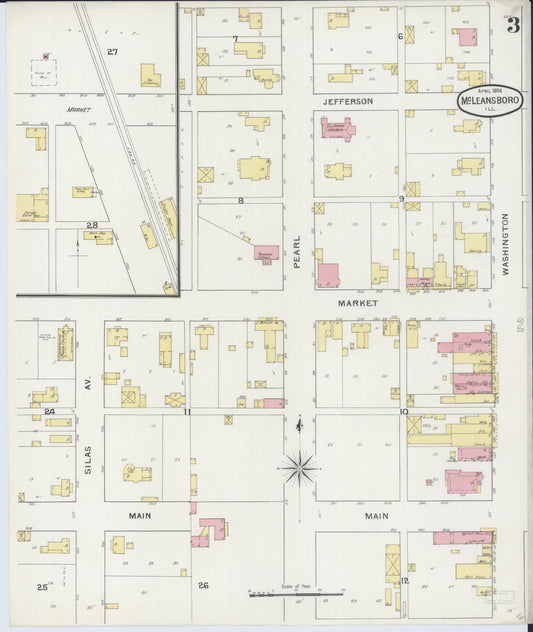 Sanborn Fire Insurance Map from Mcleansboro, Hamilton County, Illinois (1894), Sheet #0003 - Historic Sanborn Fire Insurance Map Print, vintage old map wall art, antique decor, genealogy gift, Illinois Illinois map