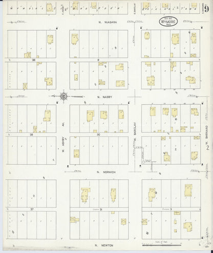 Sanborn Fire Insurance Map from Wymore, Gage County, Nebraska (1912), Sheet #0009 - Complete Map Set gallery image, historic Sanborn map, vintage wall art, Nebraska Nebraska