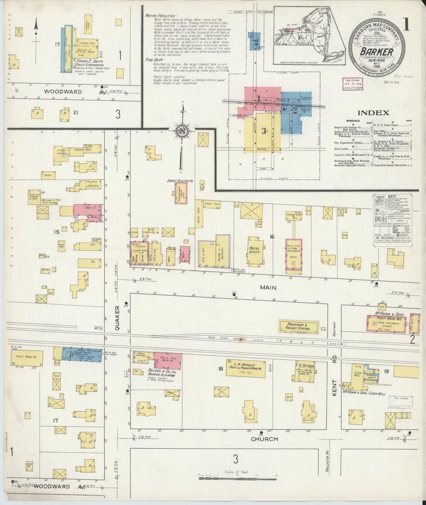 Sanborn Fire Insurance Map from Barker, Niagara County, New York. (1916) – Historic Sanborn Fire Insurance Map Print