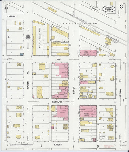 Sanborn Fire Insurance Map from Bertran, Phelps County, Nebraska (1921), Sheet #0003 - Complete Map Set gallery image, historic Sanborn map, vintage wall art, Nebraska Nebraska