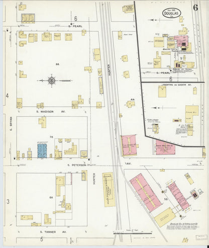 Sanborn Fire Insurance Map from Douglas, Coffee County, Georgia (1912), Sheet #0006 - Complete Map Set gallery image, historic Sanborn map, vintage wall art, Georgia Georgia