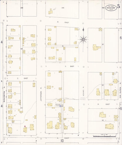 Sanborn Fire Insurance Map from Moscow, Latah County, Idaho (1909), Sheet #0005 - Complete Map Set gallery image, historic Sanborn map, vintage wall art, Idaho Idaho