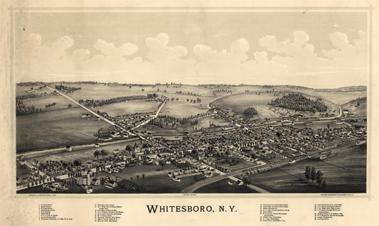 Whitesboro, N.Y. (1891) – Historic Bird’s-Eye View Panorama Print