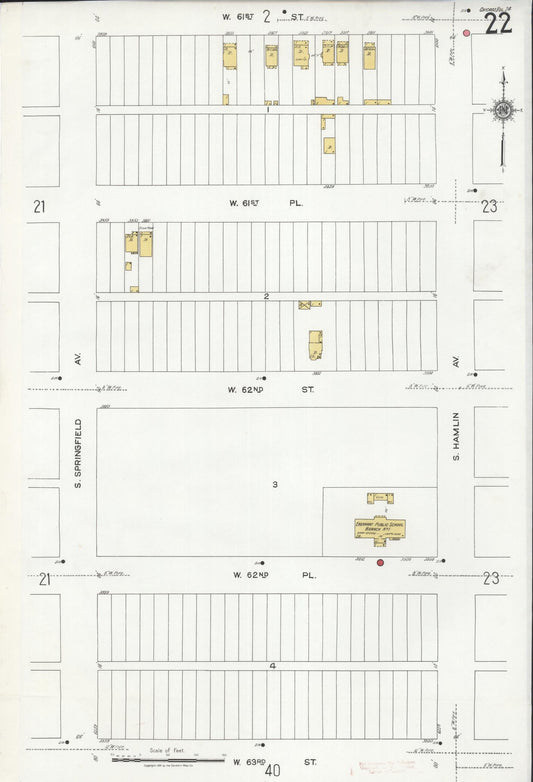 Sanborn Fire Insurance Map from Chicago, Cook County, Illinois (1920), Sheet #0022 - Historic Sanborn Fire Insurance Map Print, vintage old map wall art, antique decor, genealogy gift, Illinois Illinois map