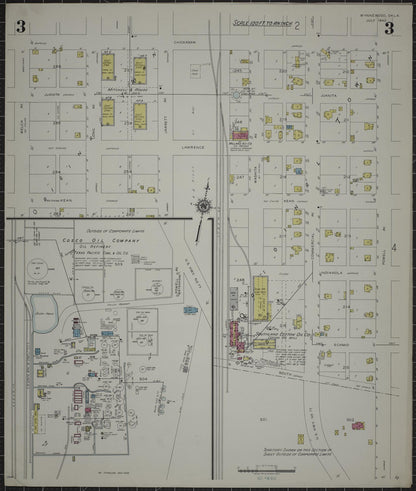 Sanborn Fire Insurance Map from Wynnewood, Garvin County, Oklahoma (1942), Sheet #0003 - Complete Map Set gallery image, historic Sanborn map, vintage wall art, Oklahoma Oklahoma