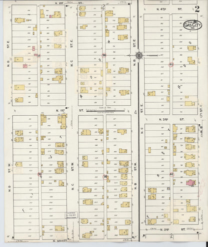 Sanborn Fire Insurance Map from Gas City, Grant County, Indiana (1932), Sheet #0002 - Complete Map Set gallery image, historic Sanborn map, vintage wall art, Indiana Indiana