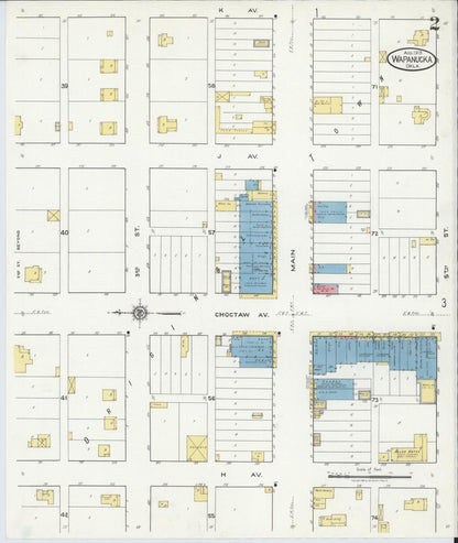 Sanborn Fire Insurance Map from Wapanucka, Johnston County, Oklahoma (1918), Sheet #0002 - Complete Map Set gallery image, historic Sanborn map, vintage wall art, Oklahoma Oklahoma