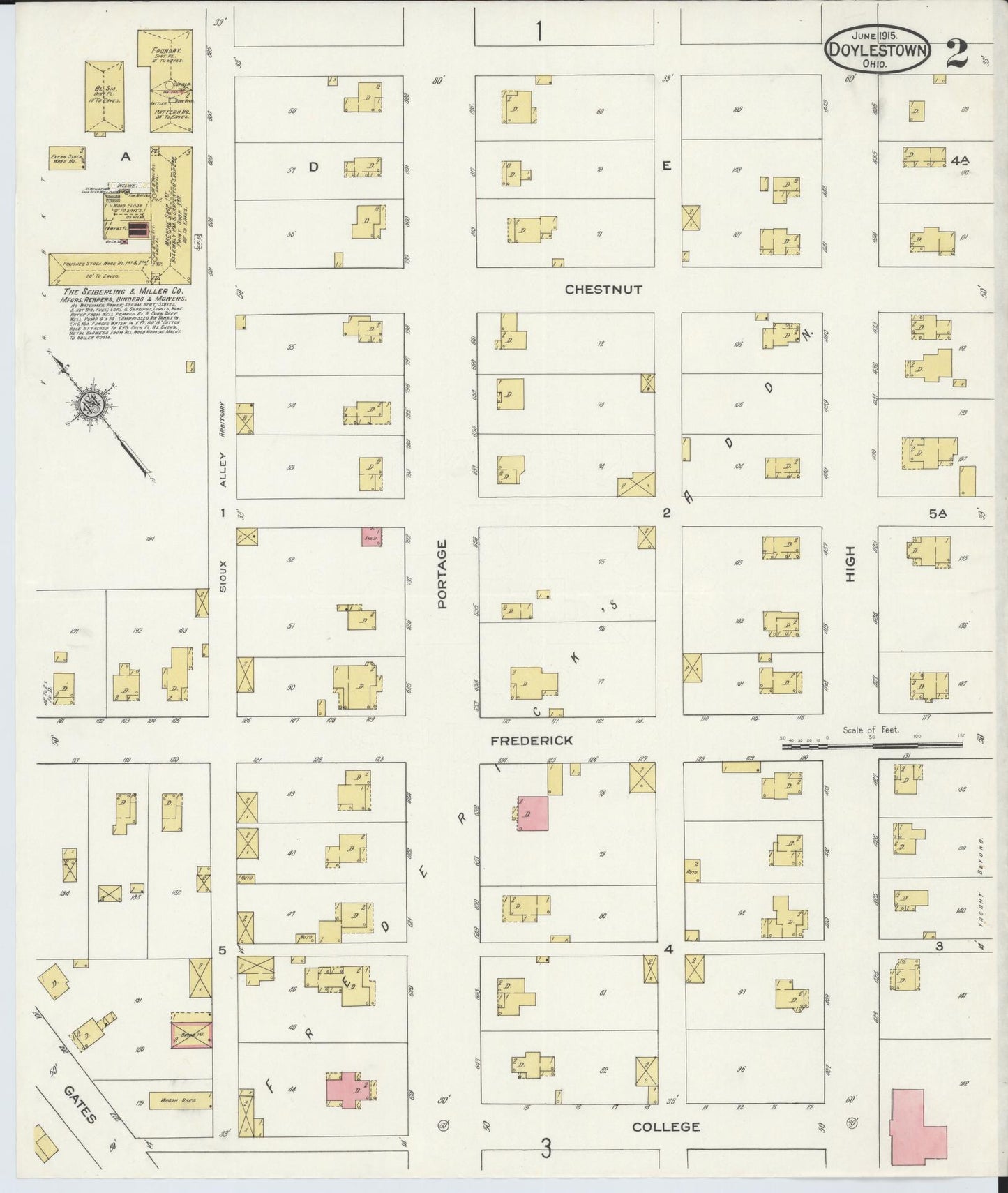 Sanborn Fire Insurance Map from Doylestown, Wayne County, Ohio (1915), Sheet #0002 - Historic Sanborn Fire Insurance Map Print, vintage old map wall art, antique decor, genealogy gift, Ohio Ohio map