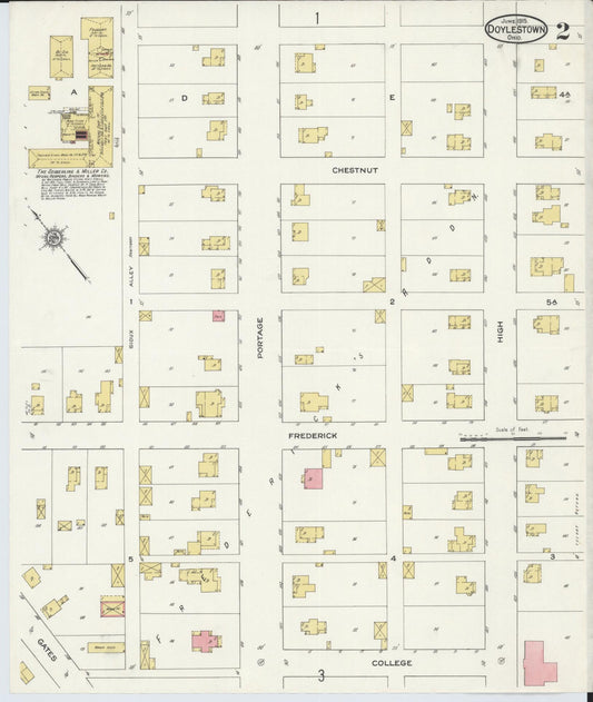 Sanborn Fire Insurance Map from Doylestown, Wayne County, Ohio (1915), Sheet #0002 - Historic Sanborn Fire Insurance Map Print, vintage old map wall art, antique decor, genealogy gift, Ohio Ohio map