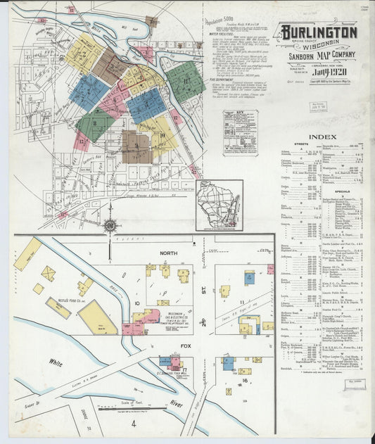 Burlington, Racine County, Wisconsin (1920) – Sanborn Fire Insurance Map – Map View