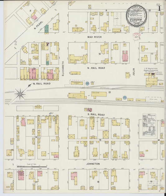 Sanborn Fire Insurance Map from Osborn, Greene County, Ohio (1895), Sheet #0001 - Complete Map Set gallery image, historic Sanborn map, vintage wall art, Ohio Ohio