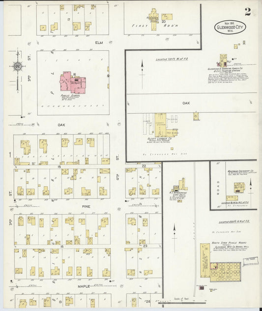 Sanborn Fire Insurance Map from Glenwood City, St. Croix County, Wisconsin (1912), Sheet #0002 - Historic Sanborn Fire Insurance Map Print, vintage old map wall art, antique decor, genealogy gift, Wisconsin Wisconsin map