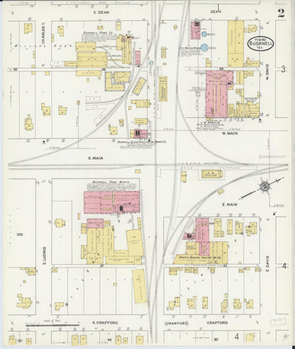 Sanborn Fire Insurance Map from Bushnell, Mcdonough County, Illinois (1912), Sheet #0002 - Historic Sanborn Fire Insurance Map Print, vintage old map wall art, antique decor, genealogy gift, Illinois Illinois map