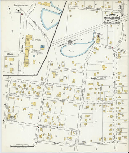 Sanborn Fire Insurance Map from Narragansett Pier, Washington County, Rhode Island (1921), Sheet #0003 - Complete Map Set gallery image, historic Sanborn map, vintage wall art, Rhode Island Rhode Island